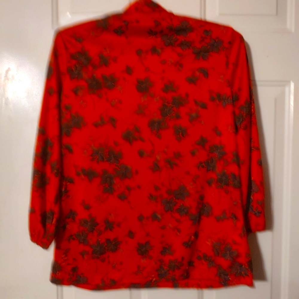 🎀⛩️🎀 Stellar Vintage 70's Asian Oriental Inspired Silky Soft Floral Top - 14 - Picture 7 of 13